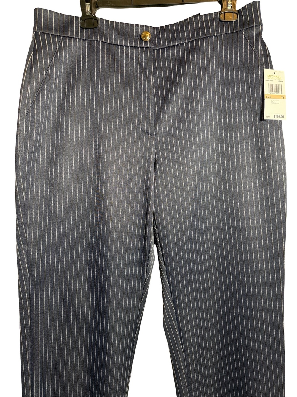 NWT Michael Kors Navy and White Pinstripe Ankle Pants